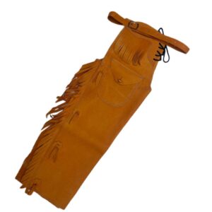 Calça de Couro com Bolso Vaqueta