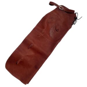 Calça de Couro com Bolso Vaqueta Aberta