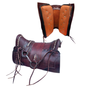 Arreio Pantaneiro São José Meio Curtume Oleado Aço Níquel Suador de Vaqueta 2 Inervos - Imagem 3